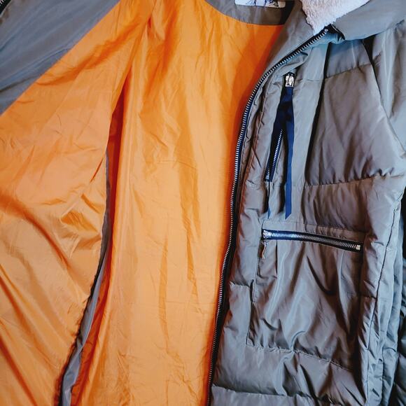 Orolay beige duck down filled thickened mid length hooded ski coat XL - Picture 11 of 16